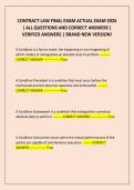 CONTRACT LAW FINAL EXAM ACTUAL EXAM 2026 &vert; ALL QUESTIONS AND CORRECT ANSWERS &vert; VERIFIED ANSWERS &vert; BRAND NEW VERSION&excl;