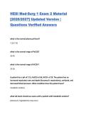 HESI Med-Surg 1 Exam 2 Material &lbrack;2026&sol;2027&rsqb; Updated Version &vert; Questions Verified Answers