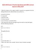 EGR 1400 Exam 2 -Practice Questions and 100&percnt; Correct  Answers 2026&sol;2027