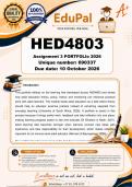 HED4803 Assignment 4 PORTFOLIO &lpar;COMPLETE ANSWERS&rpar; 2026 - DUE 10 October 2026