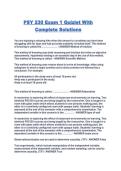 PSY 230 Exam 1 Quizlet With Complete Solutions