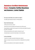 Salesforce Certified Administrator Exam &vert; Complete Verified Questions and Answers &vert; Latest Update