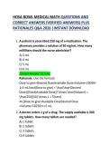 HOSA Bowl &ndash; Medical Math Questions and Correct Answer