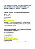NICU Neonatal Therapist Certification &ndash; Questions and Correct Answers