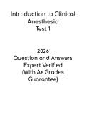 Intro to Clinical Anesthesia Test 1 &vert; Anesthesia Study Guide and Practice PDF