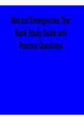 Medical Emergencies Test Bank Study Guide Practice Questions Verified Answers Complete Resource 2025&sol; 2026