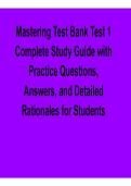 Mastering Test Bank Test 1 Complete Study Guide Practice Questions Answers Detailed Rationales 2025&sol; 2026