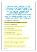 WGU D413 TELECOMMUNICATION &  WIRELESS COMMUNICATION OBJECTIVE  ASSESSMENT FINAL EXAM 2026&sol;2027 WITH  ACTUAL CORRECT QUESTIONS AND  VERIFIED DETAILED ANSWERS  &vert;CURRENTLY TESTING QUESTIONS AND  SOLUTIONS&vert;ALREADY GRADED A&plus;&vert;NEWEST  &vert;BRAND NEW VERSION&vert;JUST RE