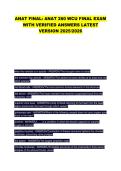 ANAT FINAL&colon; ANAT 260 WCU FINAL EXAM  WITH VERIFIED QUESTIONS AND ANSWERS LATEST  VERSION 2025&sol;2026 