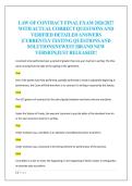 LAW OF CONTRACT FINAL EXAM 2026&sol;2027  WITH ACTUAL CORRECT QUESTIONS AND  VERIFIED DETAILED ANSWERS  &vert;CURRENTLY TESTING QUESTIONS AND  SOLUTIONS&vert;NEWEST &vert;BRAND NEW  VERSION&vert;JUST RELEASED&excl;&excl;