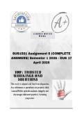 SUS1501 Assignment 6 &lpar;COMPLETE ANSWERS&rpar; Semester 1 2026 - DUE 17 April 2026&semi;100&percnt; trusted&comma; comprehensive and complete reliable solution with clear explanation