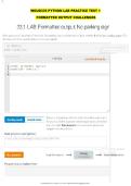 WGUD335 PYTHON LAB PRACTICE TEST 1