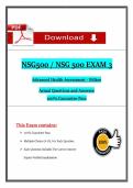 NSG 500 Exam 3 Advanced Health Assessment &lpar;2026&sol;2027&rpar; &ndash; Wilkes &ndash; Actual Questions & Answers &ndash; EBook PDF