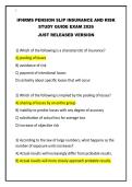 IFHRMS PENSION SLIP INSURANCE AND RISK STUDY GUIDE EXAM 2026