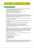 Using Evidence in Nursing Practice Nursing Interventions & Clinical Skills&comma; 7th Edition Testbank &lpar;A&plus; Questions & Answers&rpar;