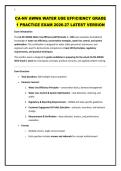 CA-NV AWWA WATER USE EFFICIENCY GRADE 1 PRACTICE EXAM 2026-27 LATEST VERSION