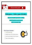 NSG 500 Exam 1 Advanced Health Assessment &lpar;2026&sol;2027&rpar; &ndash; Wilkes &ndash; Actual Questions & Answers &ndash; EBook PDF