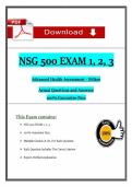 NSG 500 Exams 1&comma; 2&comma; 3 Advanced Health Assessment &lpar;2026&sol;2027&rpar; &ndash; Wilkes &ndash; Actual Questions & Answers &ndash; EBook PDF