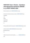 NUR1023C Exam 1 Review &ndash; Questions  with Appropriate Solutions&vert;&vert; GRADED  A&plus;&vert;&vert; LATEST UPDATE 2026