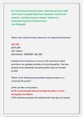 NC Life Insurance Practice Exam &vert;&vert; Most Recent Exam 2026                 -2027 Actual Complete Real Exam Questions And Correct   Answers  &lpar;Verified Answers&rpar; Already  Graded A&plus; &vert;&vert;                 Guaranteed Success&excl;&excl; Newest Exam &vert;                          