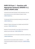 NURS 250 Exam 1 &ndash; Questions with  Appropriate Solutions&vert;&vert; GRADED A&plus;&vert;&vert;  LATEST UPDATE 2026 