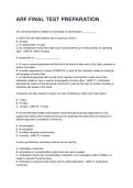ARF FINAL TEST PREPARATION  REVISED AND UPDATED FOR 2026&sol;2027 ACTUAL EXAM COMPLETE QUESTIONS AND CORRECT DETAILED ANSWERS &lpar;VERIFIED ANSWERS&rpar; &vert;ALREADY GRADED A&plus;&vert;&vert;BRAND NEW&excl;&excl;
