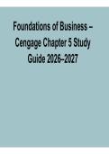 Foundations of Business Cengage Chapter 5 Study Guide Complete Questions and Verified Answers 2026&sol; 2027