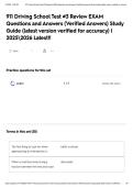 911 Driving School Test &num;3 Review EXAM Questions and Answers &lpar;Verified Answers&rpar; Study Guide &lpar;latest version verified for accuracy&rpar; &vert; 20252026 Latest&excl;&excl;