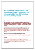MO Psychology Jurisprudence Exam  Questions & Answers&comma; Well Elaborated  &vert; Already Verified Test &vert;100&percnt; Verified  solutions &lpar;2026 Update&rpar;&excl;&excl;&excl;