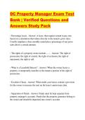 DC Property Manager Exam Test Bank &vert; Verified Questions and Answers Study Pack