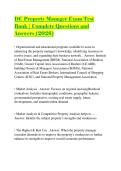 DC Property Manager Exam Test Bank &vert; Complete Questions and Answers &lpar;2026&rpar;
