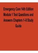 Emergency Care 14th Edition Module 1 Test Questions and Answers Chapters 1&ndash;8 Study Guide Complete Verified Solutions 2025&sol; 2026