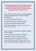 Hartman's Nursing Assistant Care The Basics Chapter  2 Exam 2026 Actual Complete Real Verified Exam  Questions with verified Answers &lpar; Correct Answers&rpar;  Already Graded A&plus; &sol; Newest Version&excl;&excl;&excl; 