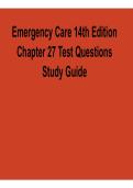 Emergency Care 14th Edition Chapter 27 Test Questions Study Guide Complete Questions and Verified Answers 2025&sol; 2026