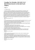 Test Bank & Answer Key for Canadian Tax Principles 2022-2023 Vol 2 &ndash; Byrd & Chen &vert; Verified Chapter Solutions