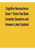 Cognitive Neuroscience Exam 1 Terms Test Bank Complete Questions and Answers Latest Updated Study Guide 2026&sol; 2027