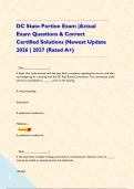 DC State Portion Exam &vert;Actual Exam Questions & Correct Certified Solutions &vert;Newest Update 2026 &vert; 2027 &lpar;Rated A&plus;&rpar;      