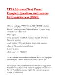 VITA Advanced Test Exam &vert; Complete Questions and Answers for Exam Success &lpar;2026&rpar;