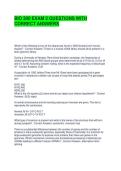 BIO 300 EXAM 2 QUESTIONS WITH CORRECT ANSWERS