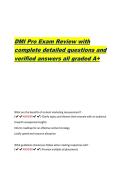 DMI Pro Exam Review with  complete detailed questions and  verified answers all graded A&plus;