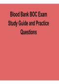Blood Bank BOC Exam Study Guide and Practice Questions Complete Verified Answers 2026&sol; 2027