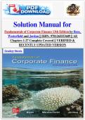 Solution Manual for  Fundamentals of Corporate Finance 13th Edition by Ross&comma;  Westerfield and Jordan &vert;&vert; ISBN&colon; 9781265553609 &vert;&vert; All  Chapters 1-27 Complete Covered &vert;&vert; VERIFIED &  RECENTLY UPDATED VERSION 2026 - 2027