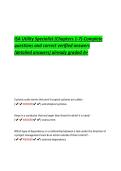 ISA Utility Specialist &lpar;Chapters 1-7&rpar;-Complete  questions and correct verified answers  &lpar;detailed answers&rpar; already graded A&plus; 