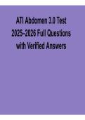 ATI Abdomen 3&period;0 Test 2025&ndash;2026 Full Questions with Verified Answers Complete Study Guide 2025&sol; 2026
