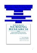 Nursing Research Test Bank &lpar;12th Edition&rpar; &ndash; Polit & Beck &vert; Comprehensive Exam Preparation &colon; Realistic Practice Questions and Detailed Answers from Chapters 1&ndash;31