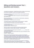 Billing and Reimbursement Test 1 Questions and Answers
