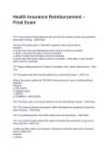 Health Insurance Reimbursement &ndash; Final Exam