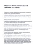 Healthcare Reimbursement Exam 2 Questions and Answers