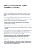 HIMT201 Reimbursement&comma; Exam 1 Questions and Answers