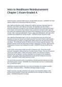 Intro to Healthcare Reimbursement-Chapter 1 Exam-Graded A